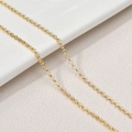 Close-up of polished 14k gold-plated O-link rolo chain for DIY jewelry making - 2.6mm Diameter (50cm Length) / Gold