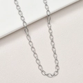 Vue macro d'une chaîne à maillons ovales plaqué argent poli pour la création de bijoux DIY - 10# Argent Chaîne Ovale