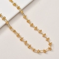 Détail d'une chaîne à maillons noués plaqués or 18K avec texture métallique brillante - 11# Doré Chaîne à Nœuds
