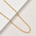 Collier chaîne à maillons noués plaqué or 18 carats avec anneaux ovales et design minimaliste - 15# Doré Chaîne en 8