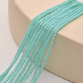 Detailed view of 2mm mint green square crystal glass beads for DIY jewelry making - Light Lake Blue