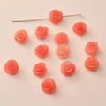 Perline a forma di rosa da 12 mm in resina rosa corallo per gioielli e collane fai da te - Rosa Pesca Bicolore