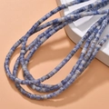 Macro view of blue marble sodalite tube beads for DIY jewelry making on white tray - Blue Spot Stone Style (39#)