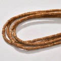 Macro shot of disk-shaped stone beads with natural marble textures for DIY jewelry - Brown Tan Texture Style (41#)