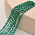 Green 2mm square crystal glass beads for DIY necklaces and handmade jewelry crafting - Peacock Green