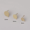 Golden DIY stud earrings with flat base and hanging loop in 8mm, 10mm, and 12mm sizes - With Hanging Loop / 8mm / 18K Gold