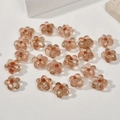 Translucent champagne glass flower beads with gold foil for DIY jewelry making - Flower / Pink Flower