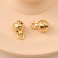 Pair of 14K gold-plated star pattern hollow bell charms for DIY jewelry making - 10mm Diameter / Gold Style