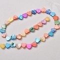 Macro detail of colorful heart-shaped shell beads with natural pearlescent texture - Large Size / Heart Style