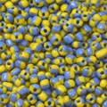 Yellow and light blue striped candy color glass seed beads for DIY jewelry making - Yellow Blue Striped (9#)