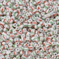 DIY craft beads with white base and green-orange candy stripe patterns for jewelry - White Multi Striped (2#)