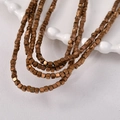 Strand of 3x3mm beveled square hematite beads in metallic bronze for DIY jewelry making - Rose Gold Cube