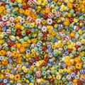 Mezcla de cuentas de vidrio con rayas coloridas para hacer joyas de bricolaje - 4mm / Cuentas de Colores Mezclados (12#)