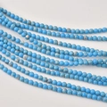 Primer plano de cuentas de piedra natural azul de 4-5mm con vetas para joyería DIY - aprox. 90 Cuentas/Paquete / 6# Turquesa Imperial Azul Claro