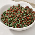 DIY colorful striped seed beads in red and green for jewelry making bracelets - Red Green Striped (New 5#)