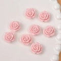DIY 12mm pink resin camellia rose flower charms for handmade earrings and hair accessories - Rose Style (1#) / 10 Pieces/Pack / Pink