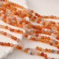 Cuentas redondas de ágata roja natural de 4-5mm para creación de joyas y collares - aprox. 90 Cuentas/Paquete / 13# Aventurina Roja