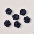 Dark blue 12mm resin rose flower charms for DIY jewelry and hair accessory making - Navy Blue