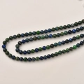 Primer plano de cuentas redondas de azurita malaquita de 4-5 mm con texturas naturales azul verde - aprox. 90 Cuentas/Paquete / 23# Phoenix Lapis