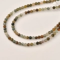 Cuentas de piedra natural de 4-5 mm pulidas para joyería en varios colores minerales - aprox. 90 Cuentas/Paquete / 24# Indian Agate