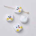 Perline di vetro fatte a mano a forma di gatto bianco per gioielli fai-da-te con perno oro - Gatto Bianco (13#) / 1 Pezzo / Bianco