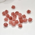 12mm pink rose resin bead with cat-eye luster for DIY jewelry making and necklaces - Strawberry Pink Two-Tone
