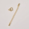Detail of 14K gold-plated heart lobster clasp with adjustable drop-end jewelry chain - 14K Gold Heart Lobster Clasp