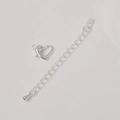 Silver heart lobster clasp with adjustable chain extender for DIY jewelry making - Silver Finish Heart Lobster Clasp