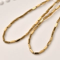 Cuentas doradas pulidas en forma de cápsula para hacer joyas de bricolaje y collares - 29# Bloque Biselado De Oro Claro De 3x9 [aproximadamente 42 Piezas]