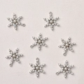 Ciondoli a fiocco di neve con zirconi e perle per la creazione di gioielli - Fiocco di Neve Grande d'Argento