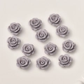 12mm grey resin rose flower charms for DIY handmade earrings and hair accessories - Rose Style (2#) / 10 Pieces/Pack / Gray