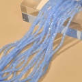 Strand of 2mm light blue faceted square crystal glass beads for DIY jewelry making - Haze Blue Jade