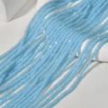 Light blue 2mm square glass beads for DIY jewelry making featuring a matte frosted finish - Blue Jade