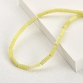 Pale green natural stone cylinder beads for DIY jewelry making and necklace crafts - One 35# Grass Yellow Jade (approximately 28 Beads)