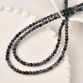 Tira de cuentas redondas de obsidiana nevada de 4-6 mm para joyería en plato blanco - aprox. 90 Cuentas/Paquete / 18# Snowflake Obsidian
