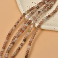Cuentas de piedras naturales de 4-5mm en rosa, gris y blanco para bisutería DIY - aprox. 90 Cuentas/Paquete / 28# Apricot Sunstone