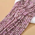 Pink and purple cylindrical stone beads with natural marbled texture for DIY jewelry making - Pink Imperial Jasper Style (47#)