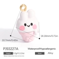 Cute bunny ice cream alloy charm pendant with waterproof and anti-allergy finish - Pink Rabbit Ice Cream Style (PJ93227A)