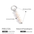 Vertical four-pearl pendant charm in stainless steel for DIY necklaces and jewelry - Four Bead String Pendant Style (PJ91172S)