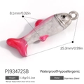 Ciondolo a forma di pesce in acciaio inossidabile argento e rosa sfumato per gioielli DIY - Stile Pesce Sfumato Argento e Rosa Rosso (PJ93472SB)