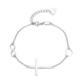 Bracciale in acciaio inossidabile argento con ciondoli infinito, croce e cuore su catena - Argento