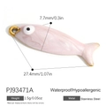 Ciondolo a forma di pesce in acciaio inossidabile rosa, impermeabile ed anallergico - Stile Pesciolino Perlato Rosa Pallido (PJ93471A)