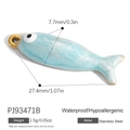 Ciondolo a forma di pesce in smalto azzurro in acciaio inossidabile per gioielli fai da te - Stile Pesciolino Perlato Blu Chiaro (PJ93471B)