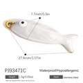 Ciondolo a forma di pesce in acciaio inossidabile bianco perla per gioielli fai da te - Stile Pesciolino Perlato Bianco Perla (PJ93471C)