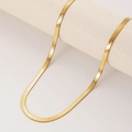 Schicke 18K vergoldete flache Schlangenkette aus robustem Titanstahl für Damen - Schlangenkette(STN25294-GO-4mm) / 4mm