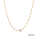 Halskette aus 18K Gold-Titan mit gebürsteten ovalen Gliedern und verstellbarer Kette - Diagonalen Raute-Stil(STN25285-GO)