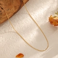 Minimalistische 18K vergoldete Titanstahl Schlangenkette Halskette für Damen - Gehämmertes Rundglied(STN25302-GO)