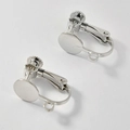 Coppia di convertitori per orecchini a clip argentati da 8mm per creazione gioielli - Con Occhiello Bianco K