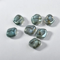 Unregelmäßige quadratische Glaskristallperlen mit Goldeinschlüssen für DIY-Schmuck - Transparent Grün (16#)