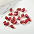 Macro detail of translucent red pomegranate seed pendants with golden hanging hooks - 10# Deep Red Pomegranate Seed